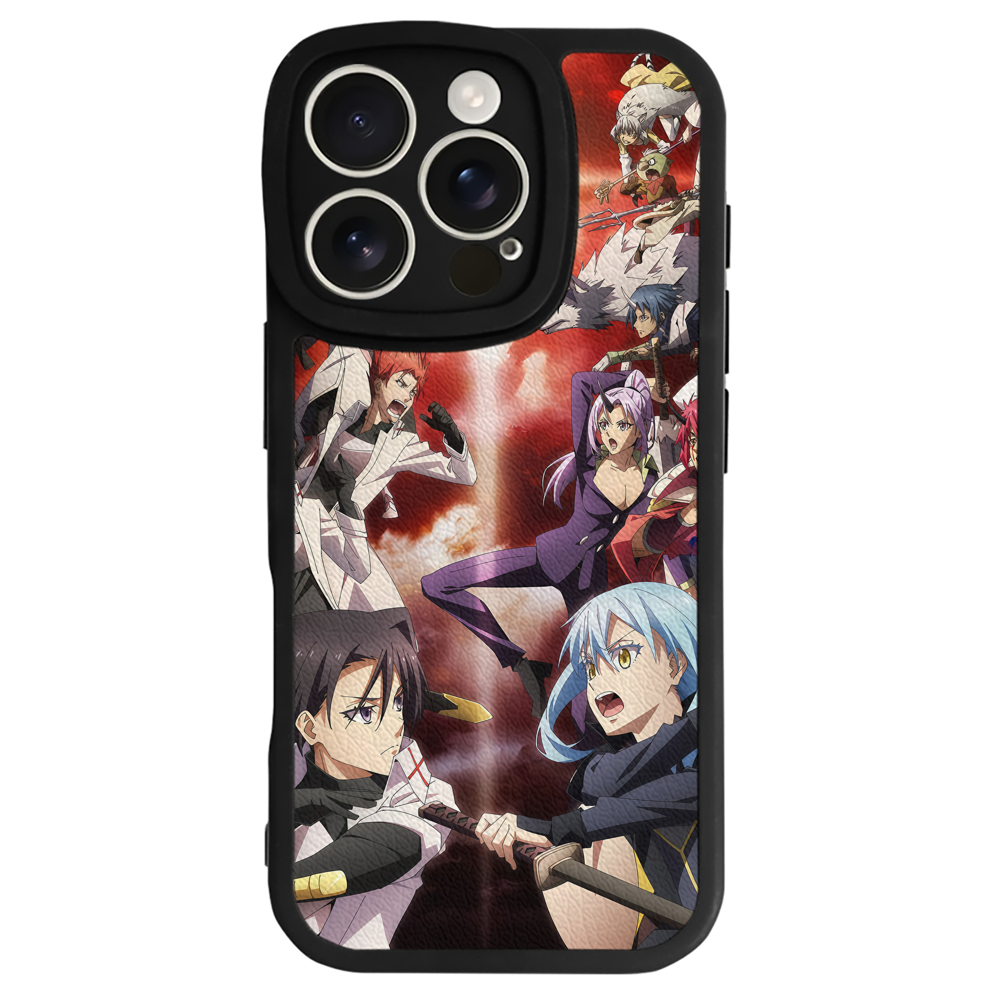 （画像用） 転スラ Regarding Reincarnated to Slime 【iPhone 16シリーズ対応】シリコンスマホケース（レザー調） 材質：シリコン